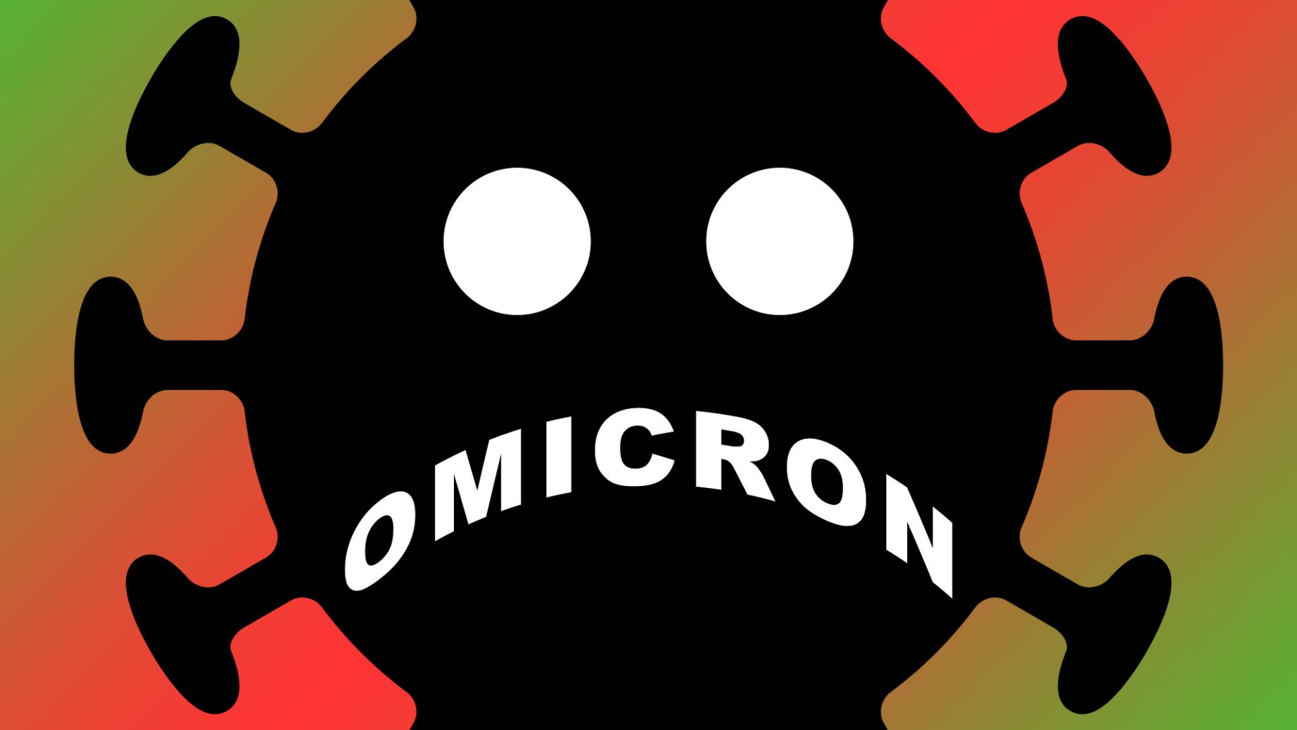 Omicron on Christmas background