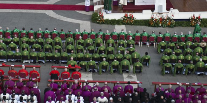 Concelebrants with Pope Benedict XVI at the mass to open the year of faith in St. Peter’s square at the Vatican, October 11, 2012 (Church of England and Wales CC BY-NC-SA 2.0)