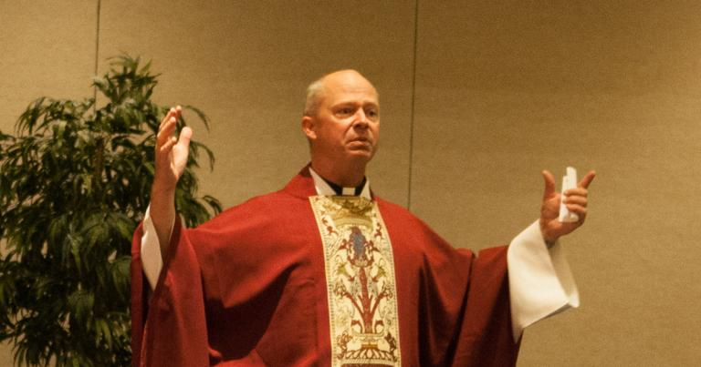 Fr. Chad Zielinski, now bishop of Fairbanks, preaching as an air force chaplain (CC0 government photo)