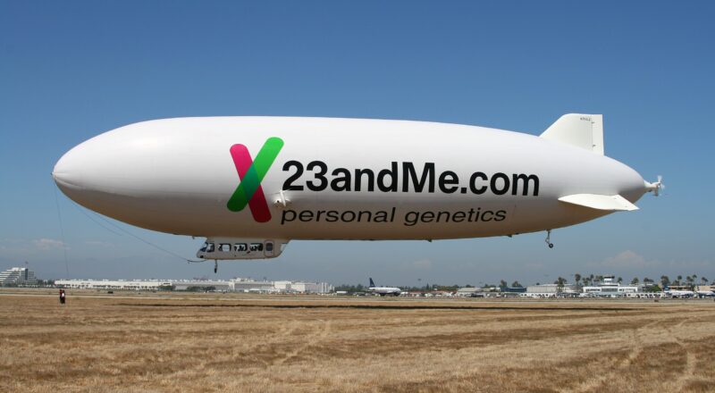 This image has an empty alt attribute; its file name is Zeppelin_NT_July_2009_3696478101_2-1024x683.jpg 23andMe blimp (CC BY-SA 2.0 Deed John Murphy)