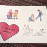 An image of one of the cards Jeanne uses to help autistic children with confession.