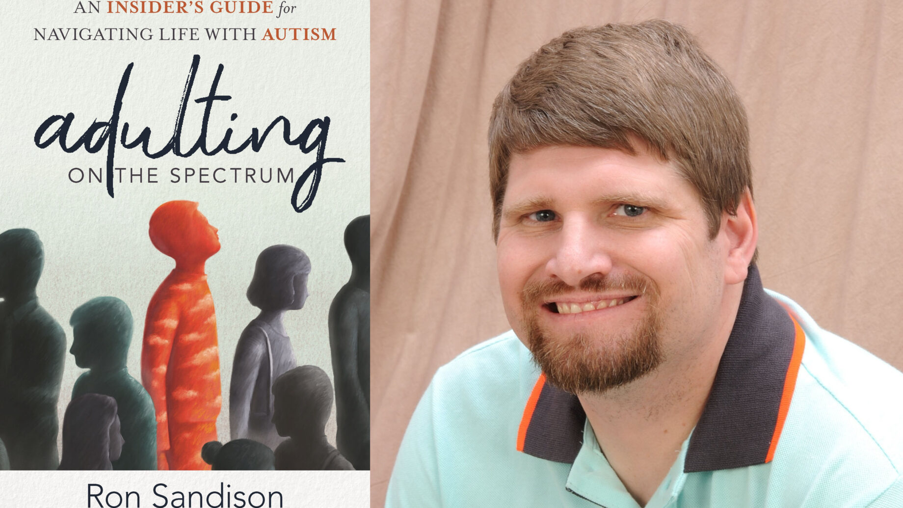 Ron Sandison with Adulting on the Spectrum book (fair use)