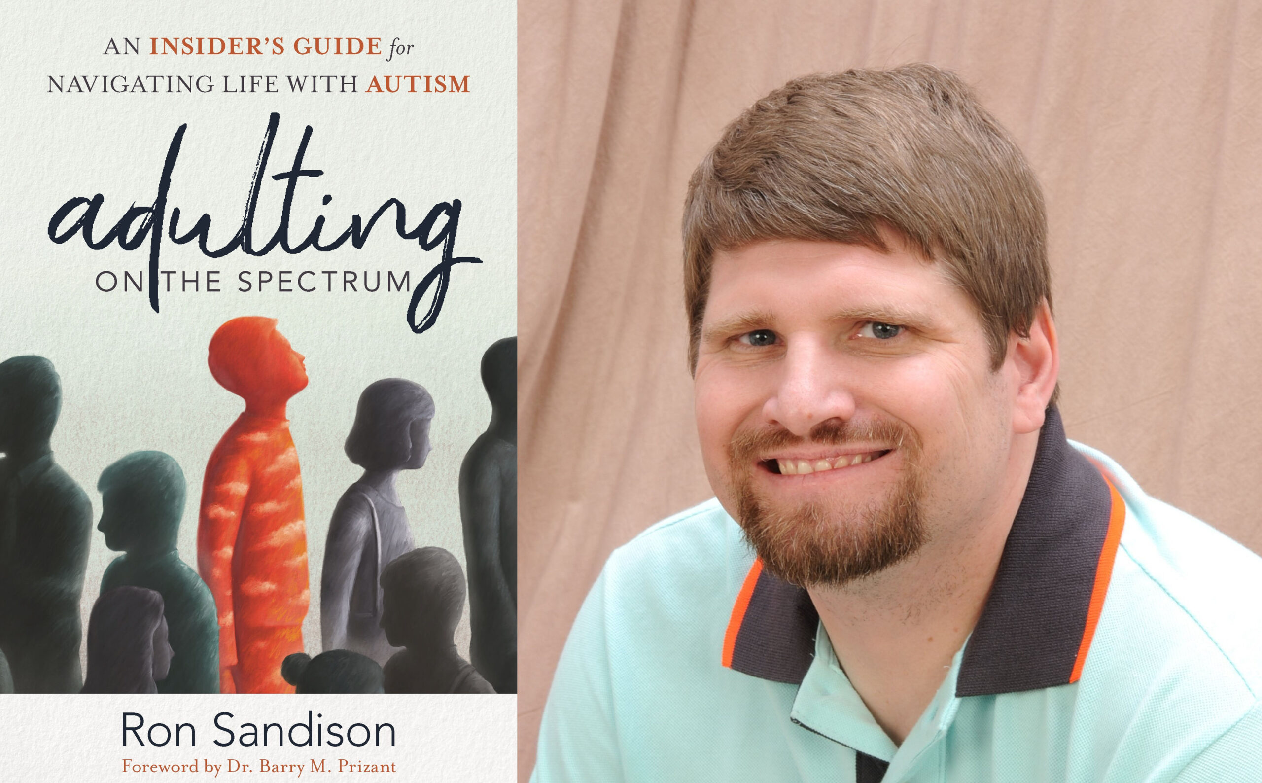 Ron Sandison with Adulting on the Spectrum book (fair use)